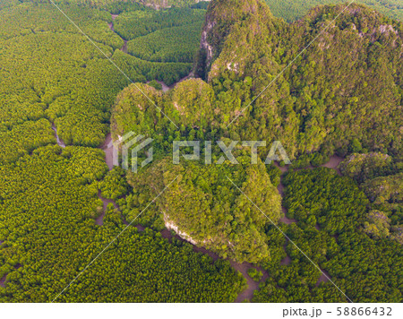 Aerial top view of Samet Nangshe and tropical Aerial top view of Samet Nangshe and tropical 58866432