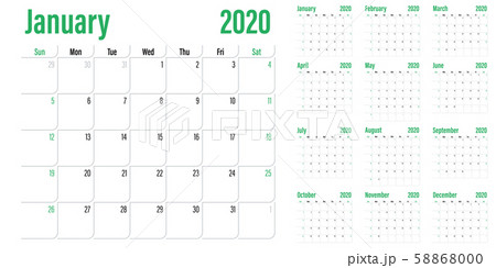 Calendar planner 2020 template vector illustration Calendar planner 2020 template vector illustration 58868000