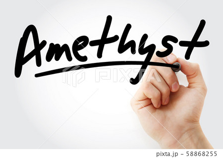 Hand writing Amethyst with marker 58868255