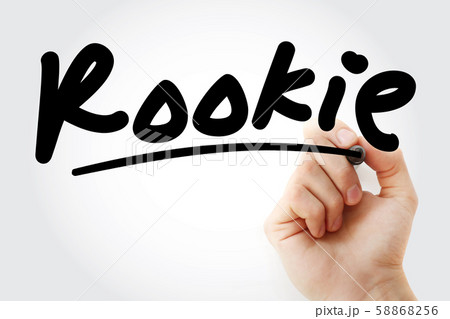 Hand writing Rookie with marker 58868256