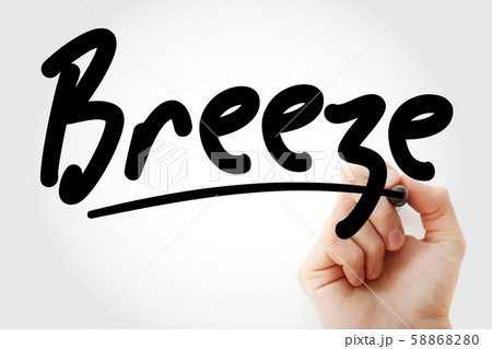 Hand writing Breeze with marker 58868280