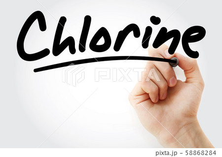 Hand writing Chlorine with marker Hand writing Chlorine with marker 58868284