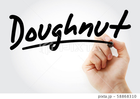 Hand writing Doughnut with marker 58868310