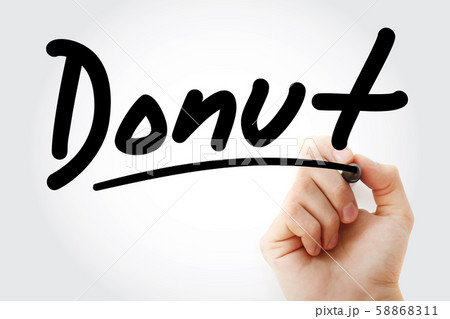 Hand writing Donut with marker 58868311