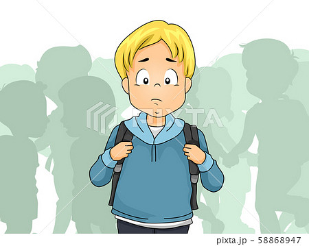 Kid Boy Outcast Student Illustration 58868947