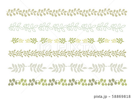 シンプルなグリーンのフレーム ラインのセットのイラスト素材 58869818 Pixta