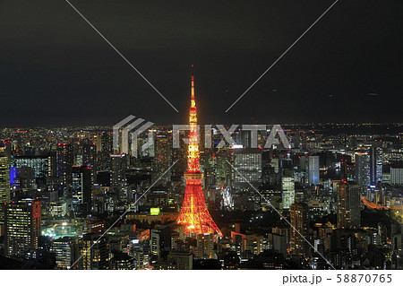 東京　東京タワー夜景 58870765