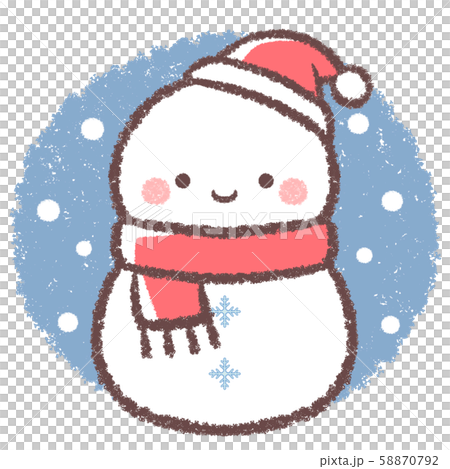 雪だるまクリスマス-丸背景 58870792
