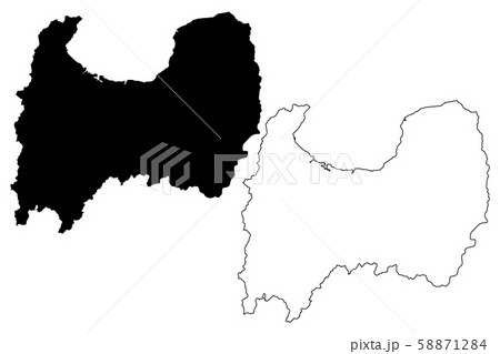 Toyama Prefecture map vector.... Toyama Prefecture map vector.... 58871284
