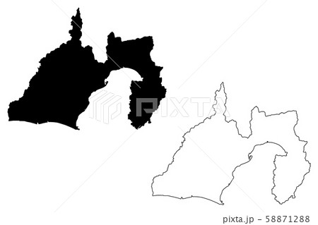 Shizuoka Prefecture map vector.... 58871288