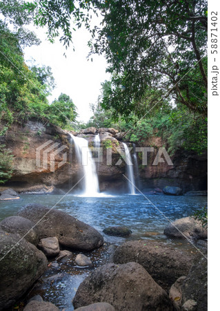 Haewsuwat waterfall in Khao Yai National Park, Haewsuwat waterfall in Khao Yai National Park, 58871402