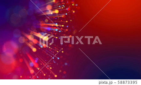 Abstract explosion of multicolored shiny particles or light rays like laser show. 3d render abstract Abstract explosion of multicolored shiny particles or light rays like laser show. 3d render abstract 58873395