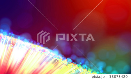Abstract explosion of multicolored shiny particles or light rays like laser show. 3d render abstract Abstract explosion of multicolored shiny particles or light rays like laser show. 3d render abstract 58873420