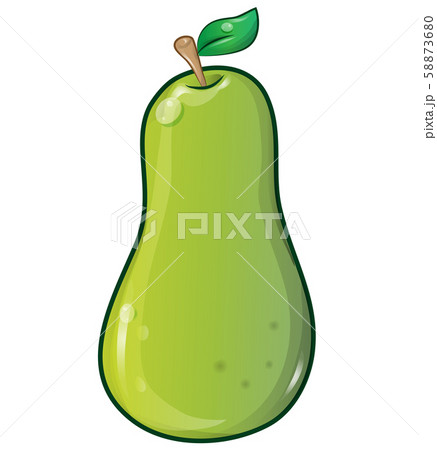 pear cartoon isolated on white background. vectorのイラスト素材 [58873680] - PIXTA