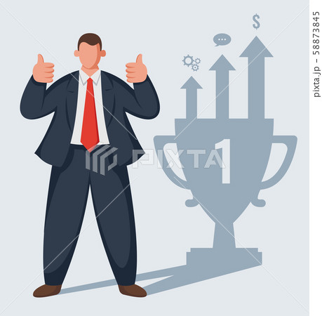 Businessman success and achievement. Business growth up concept. Vector Businessman success and achievement. Business growth up concept. Vector 58873845
