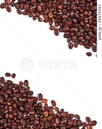 Coffee beans isolated on a white background. 58874397