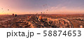 Cappadocia panoramic shot from a drone at sunrise 58874653
