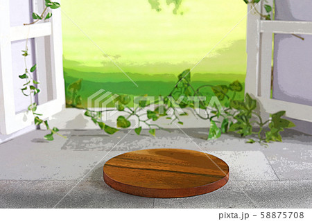 窓辺の風景のイラスト素材