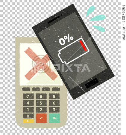 スマホ-キャッシュレス決済-バッテリー切れ スマホ-キャッシュレス決済-バッテリー切れ 58876365