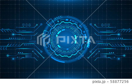 Abstract Futuristic Board with HUD, Light Technology Business Background 58877256