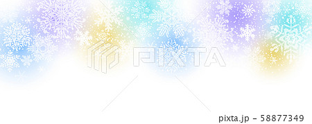 雪の結晶　ブルーパステル 58877349