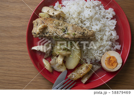 ハーブチキン&ライス〜煮たまご添え〜 ハーブチキン&ライス〜煮たまご添え〜 58879469