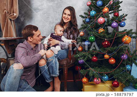 Beautiful family spend time at home 58879797