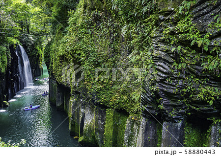 宮崎の絶景 美しい高千穂峡の写真素材