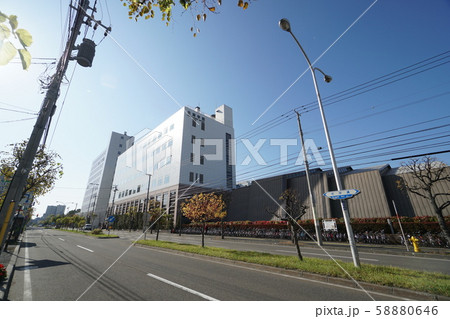 札幌　平岸通の街風景（旭町4丁目、北海学園大学体育館付近） 58880646