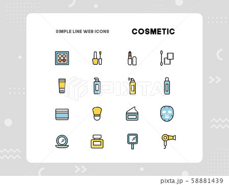 アイコン 化粧品 ラインのイラスト素材