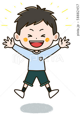喜ぶ男の子 ポーズ イラストのイラスト素材 5457