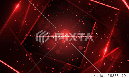 Red virtual abstract background space tunnel with neon line lights 58883190