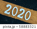 Road background with numbers 2020 ,Happy new yaer 58883321
