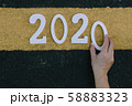 Road background with numbers 2020 ,Happy new yaer 58883323