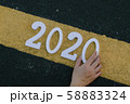 Road background with numbers 2020 ,Happy new yaer 58883324