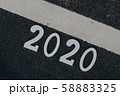 Road background with numbers 2020 ,Happy new yaer 58883325