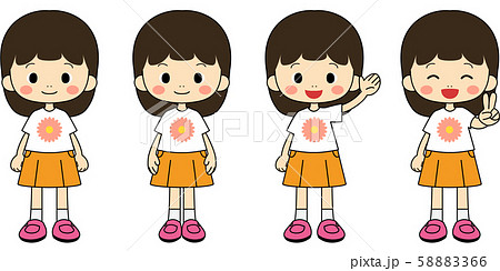 見やすい女の子イラストのイラスト素材 5866