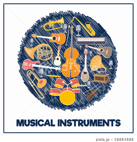 Musical instruments in a circle-03 58883888