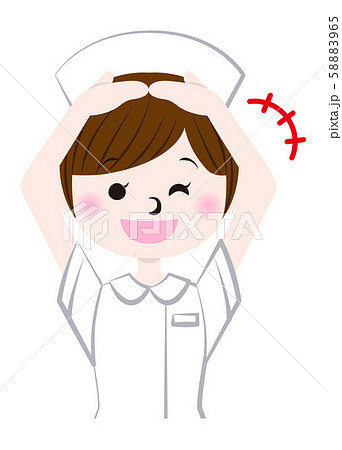 マルのジェスチャーをする看護師 マルのジェスチャーをする看護師 58883965