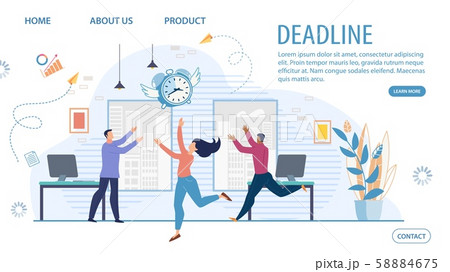 Business Time Management Flat Vector Website 58884675