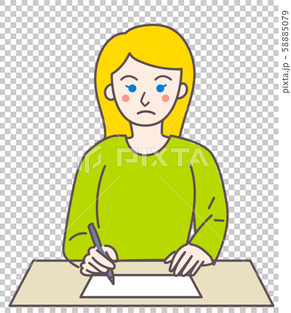 Female foreigner study test serious 58885079