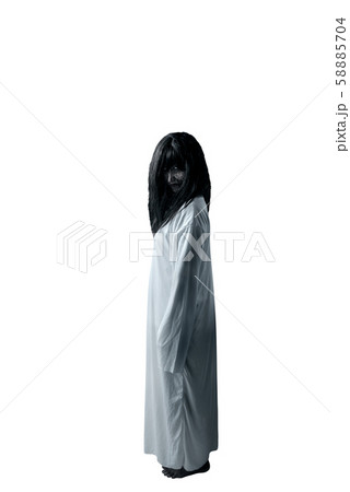 Scary ghost woman with blood and dirty face 58885704