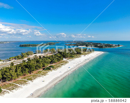 Aerial view of Anna Maria Island beaches 58886042