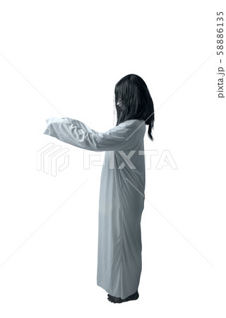 Scary ghost woman with blood and angry face Scary ghost woman with blood and angry face 58886135