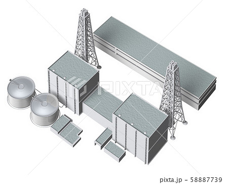 火力発電所のイラスト素材