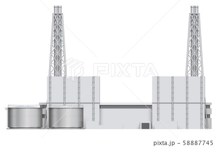 火力発電所のイラスト素材