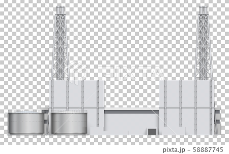 火力発電所のイラスト素材