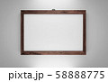 dark wooden frame isolated on white background 3d render illustration 58888775
