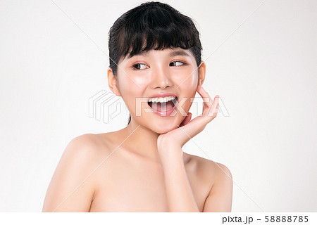 Beautiful Young Asian Woman with Clean Fresh Skin, 58888785
