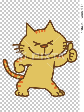 いいねの顔のねこ グッドなねこのイラスト素材 5112